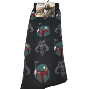 Star Wars 'The Mandalorian' (#2) Black Novelty Crew Socks - Size 6.5 - 12 *NEW*